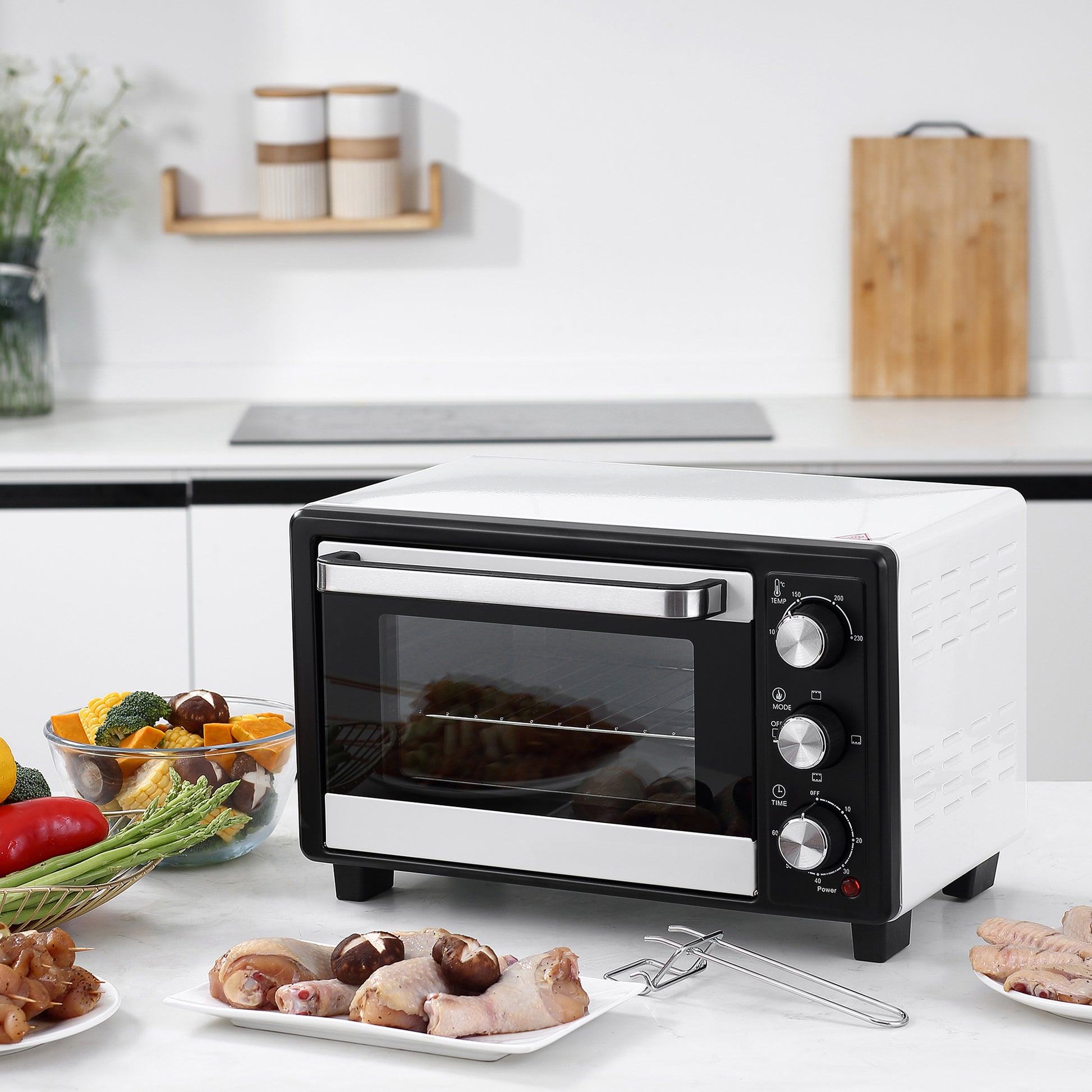 Homcom Horno Eléctrico De Sobremesa 16l 1400w Con 3 Modos De Calor Y Termostato_1