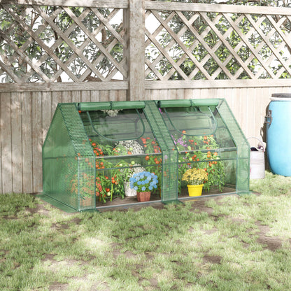 Outsunny Invernadero Pequeño Con Cubierta Doble 180x90x90 Cm Verde_1
