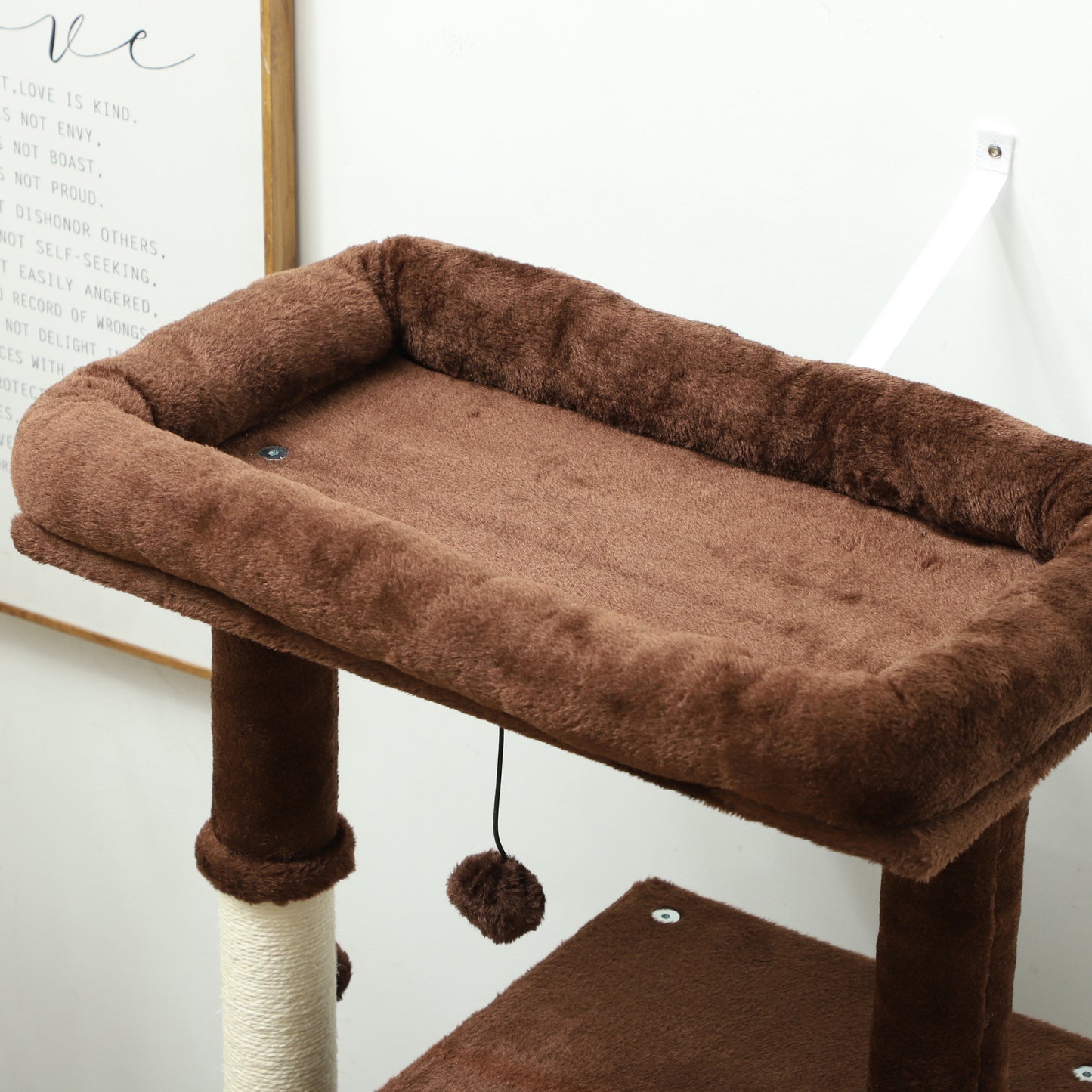 Pawhut Árbol Rascador Para Gatos Grande Altura 132 Cm Marrón_3