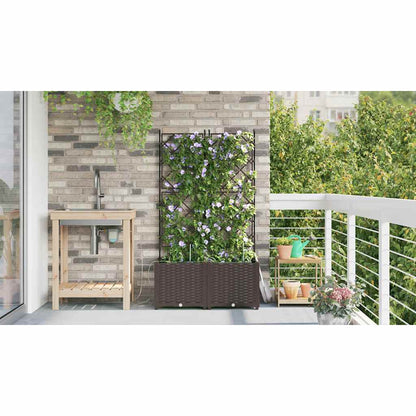 Macetero De Jardín 2 Uds. Marrón 80 X 40 X 142 Cm Pp_3