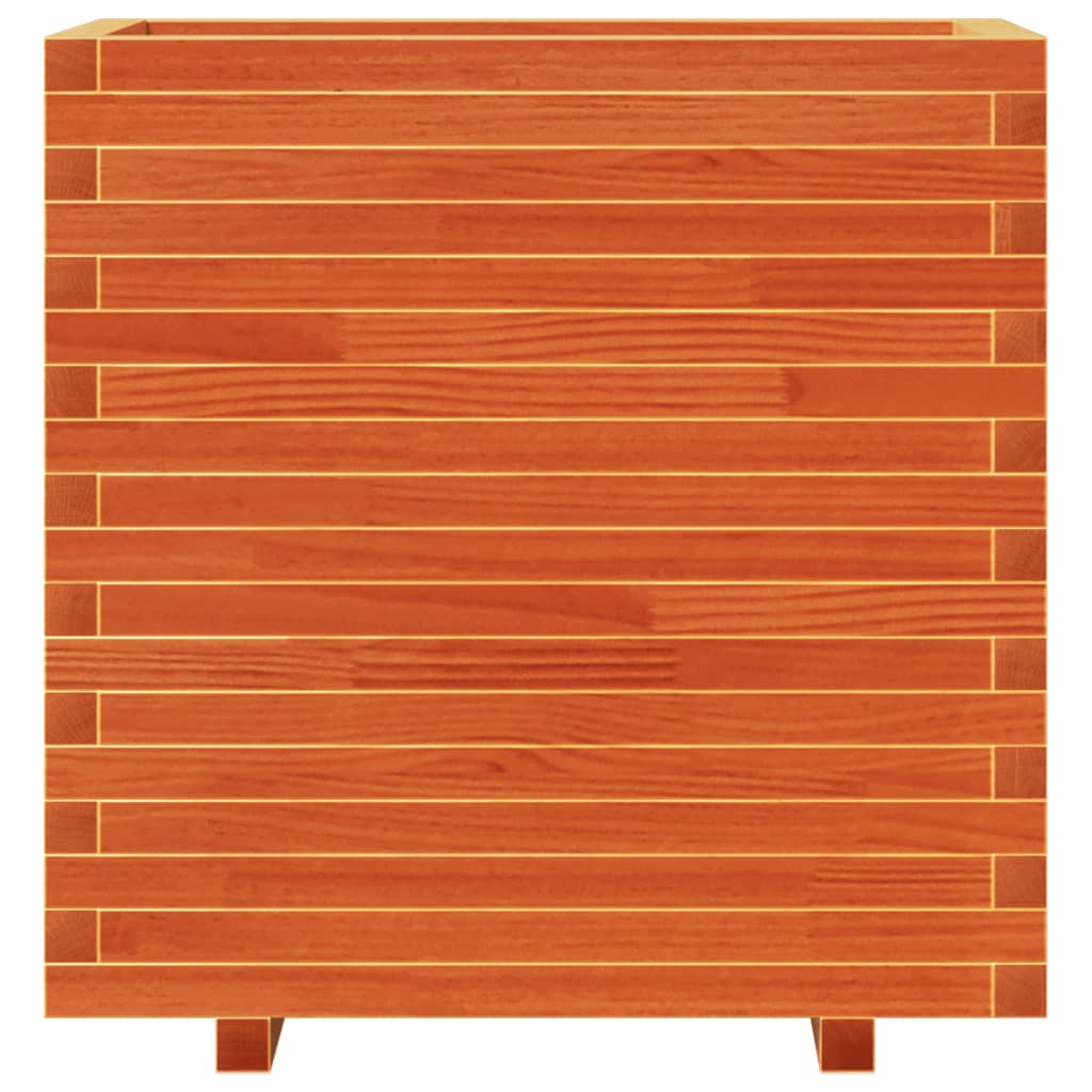 Jardinera Madera Maciza De Pino Marrón Cera 70x40x72 Cm_4