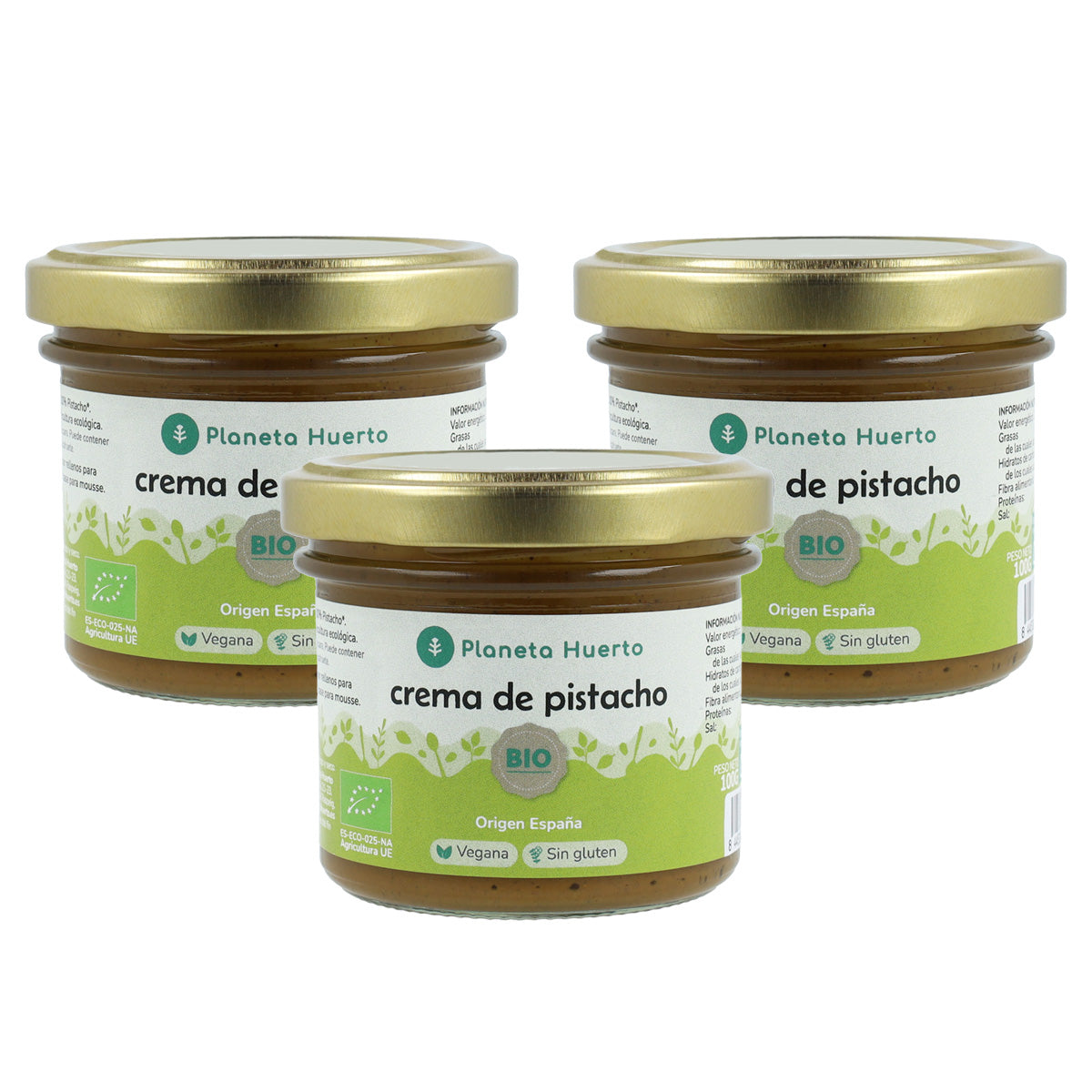 Pack 3x Crema de Pistacho 100% ECO Planeta Huerto 100 g