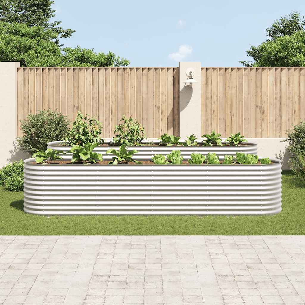 Arriate De Acero Galvanizado Plateado 400x80x81 Cm_2