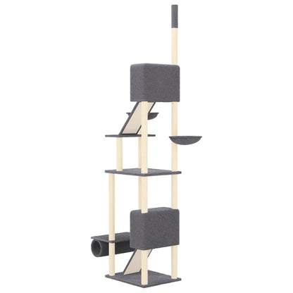 Árbol Rascador Para Gatos Suelo A Techo Gris Oscuro 277-303 Cm_4