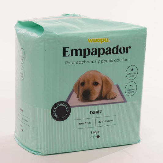 30 Empapadores Higiénicos Para Perro Wuapu, Gran Poder De Absorción. Talla L 60x90 Cm_0
