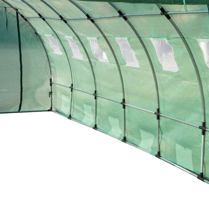 Outsunny Cubierta De Invernadero Túnel 6x3x2m 12 Ventanas Y Puerta Enrollable_3