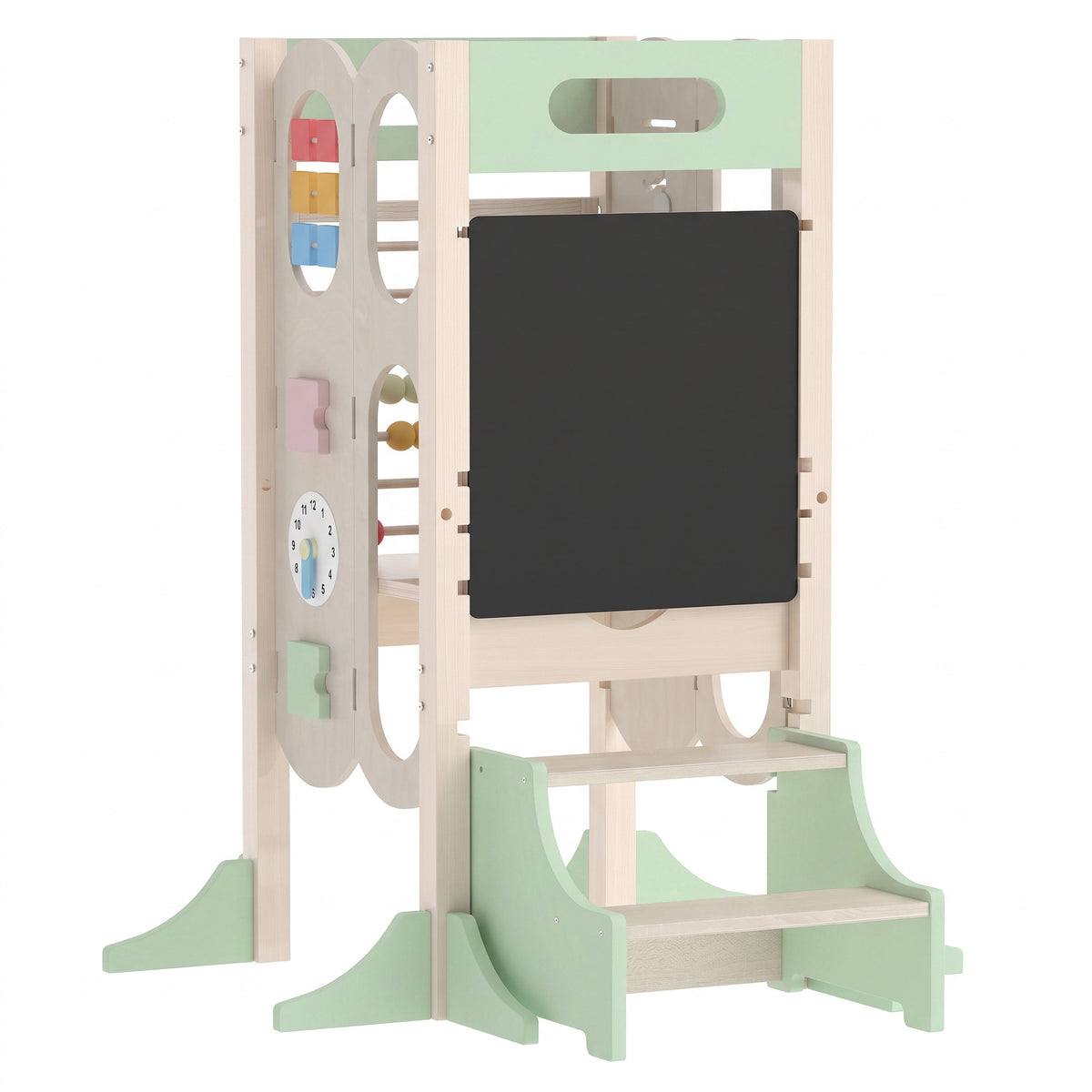 Banco Infantil Aiyaplay Painel Multicamadas, Madeira De Pinho Verde_0