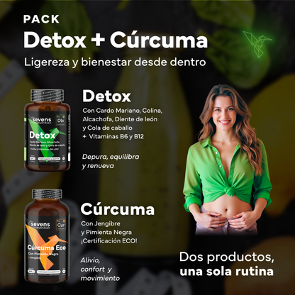 Detox Natural Con Cardo Mariano + Cúrcuma Eco. Sevens Nutrition. Detox Hepático, Digestivo Y Antiinflamatorio Natural_1
