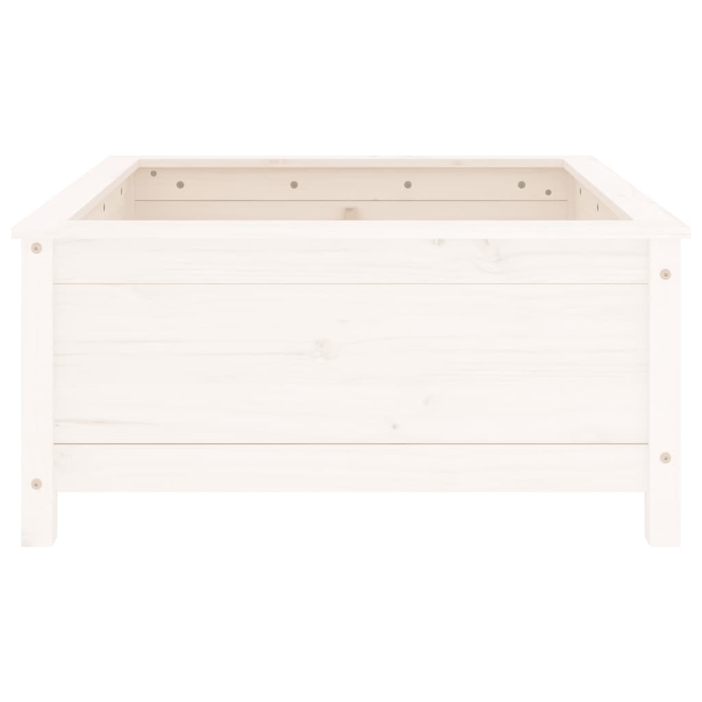 Jardinera Madera Maciza De Pino Blanco 82,5x82,5x39 Cm_3