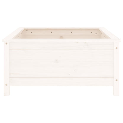 Jardinera Madera Maciza De Pino Blanco 82,5x82,5x39 Cm_3