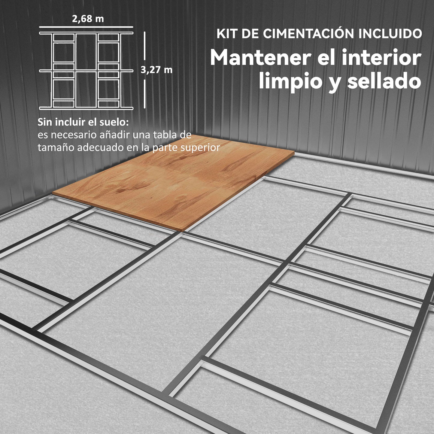 Outsunny Caseta De Jardín Exterior 12,4 M² 340x386x200 Cm Con Puerta Corredera_5