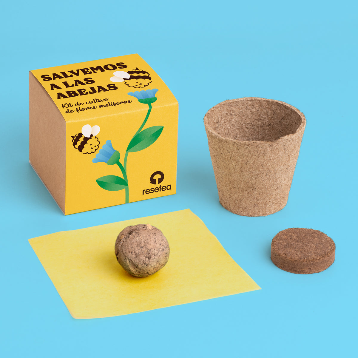Salvemos a las Abejas – Kit Flores Melíferas con Bomba de Semillas, Regalo Educativo - Resetea_1