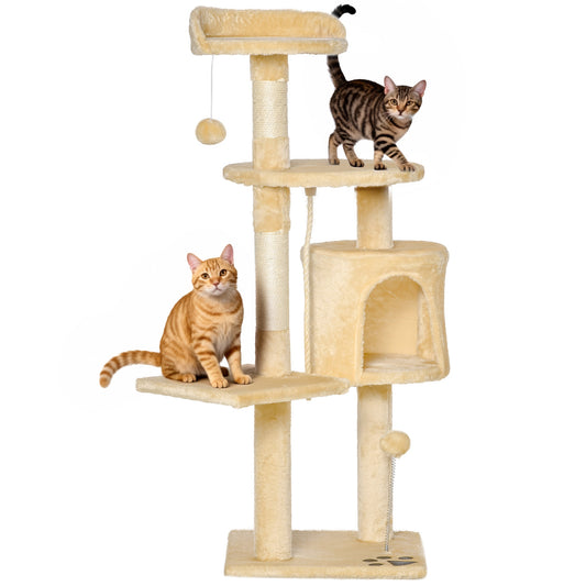 Pawhut Árbol Para Gatos Rascador Grande Con Plataformas Casetas Bolas De Juego_0