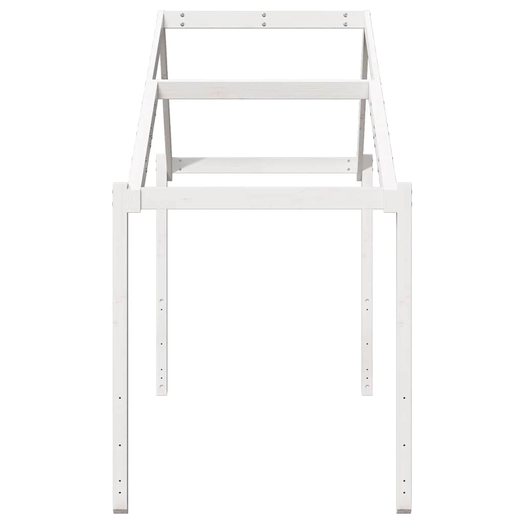 Techo De Cama Infantil Madera Maciza Blanco 213x85,5x144,5 Cm_4