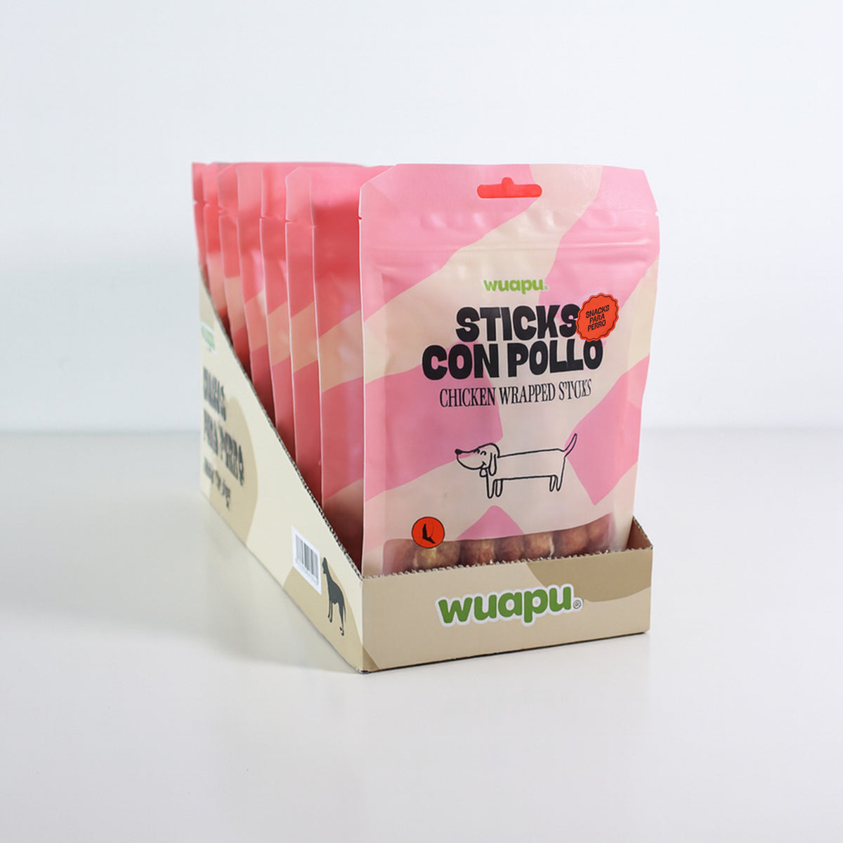 Snack Para Perro En Stick Vacuno Con Pollo Desecado Wuapu 12x100gr_5