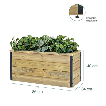 Jardinera Con Autorriego De Madera Nidum Interior Y Exterior Hortalia 86x34x40 Cm_5