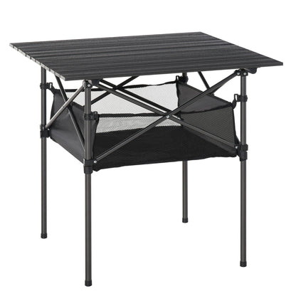 Outsunny Mesa De Camping Plegable Con Almacenaje De Malla Bolsa De Transporte_0