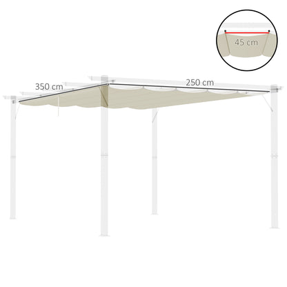Outsunny Cubierta Para Pérgola Retráctil 3,5x2,6 M Para Marco De 4x3 M Crema_2