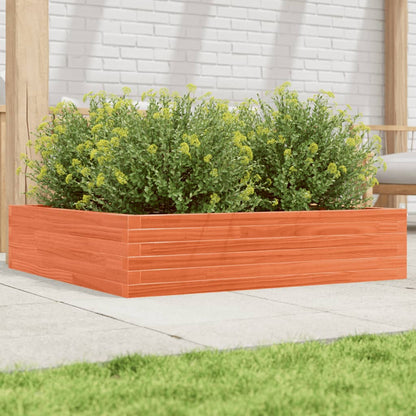 Jardinera De Madera Maciza De Pino Marrón Cera 100x100x23 Cm_1