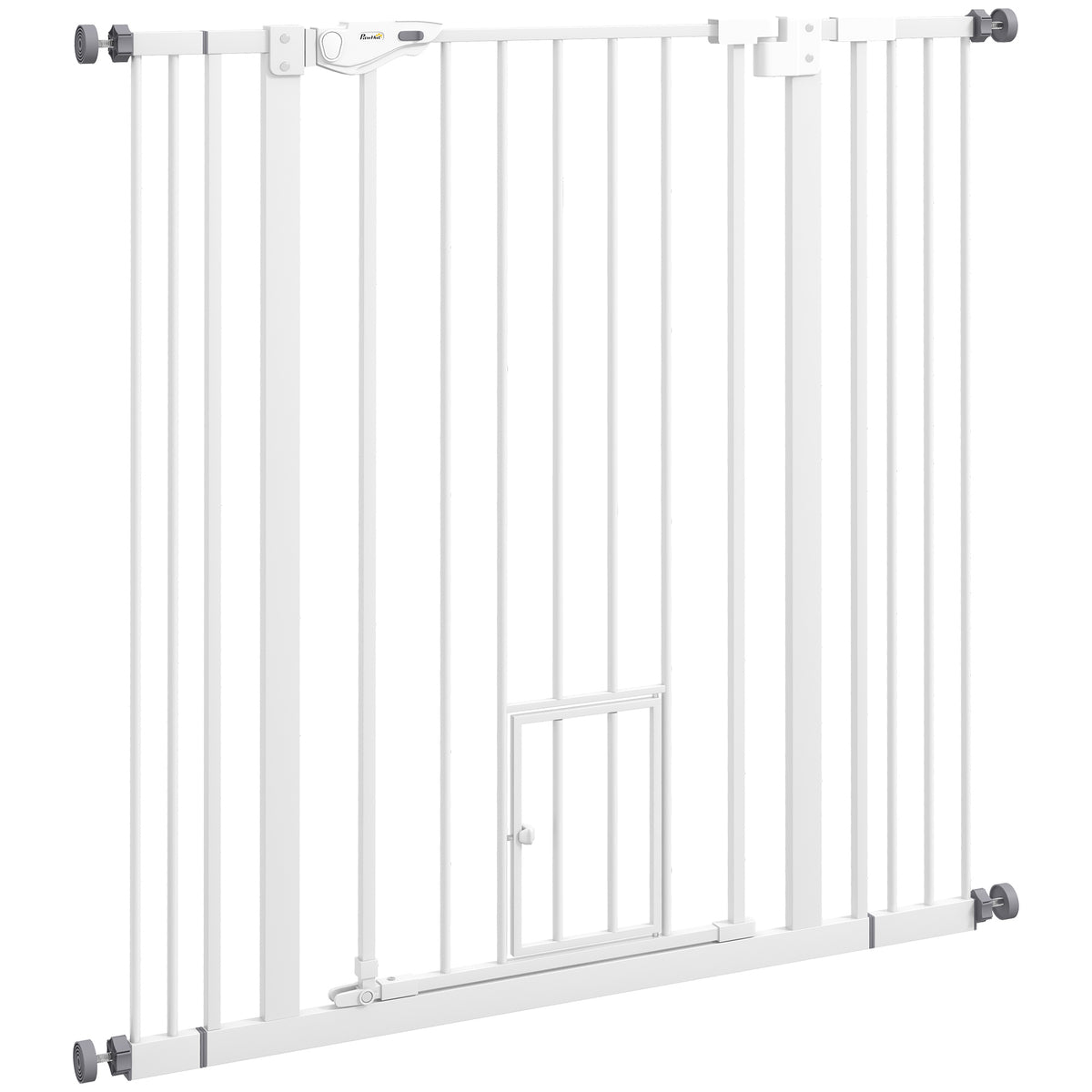 Pawhut Barrera De Seguridad Para Perros Con 1 Puerta 74-101x104,1 Cm Blanco_0