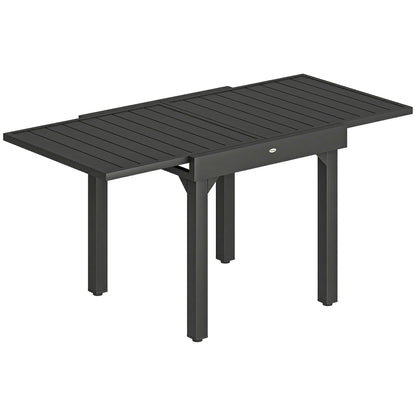 Mesa Jardín Extensible Outsunny Aluminio, Acero Negro 160x80x75 Cm_0