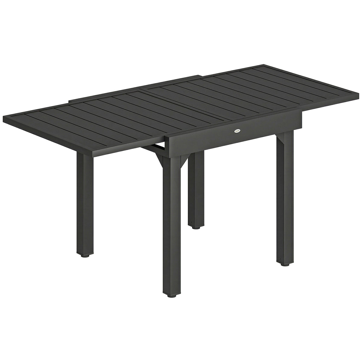 Outsunny Mesa De Jardín Exterior Extensible 80/160 Cm De Aluminio Negro_0