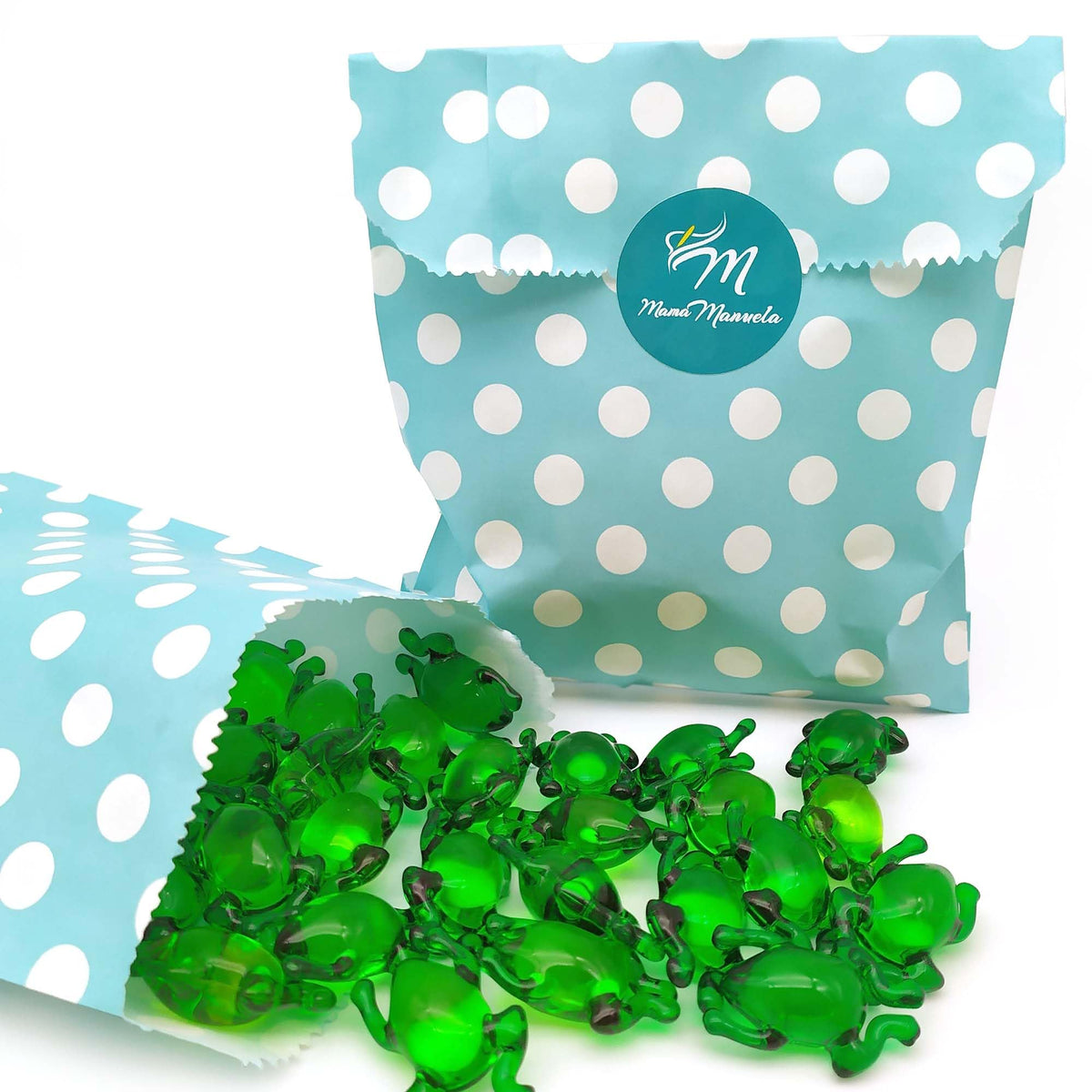 Pack 40 Perlas De Baño Aromatizada En Forma De Rana - Con Aceite De Soja - Hidratante Y Aromática - Aroma Manzana_5
