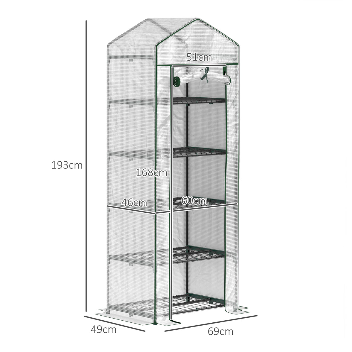 Outsunny Invernadero Pequeño Con Estantes De 5 Niveles 69x49x193 Cm Transparente_2