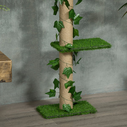 Pawhut Árbol Para Gatos Del Suelo Al Techo 37x21x202-242 Cm Con Altura Ajustable_4