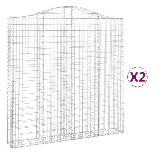 Cestas De Gaviones 2 Uds Forma De Arco Hierro 200x30x200/220 Cm_0