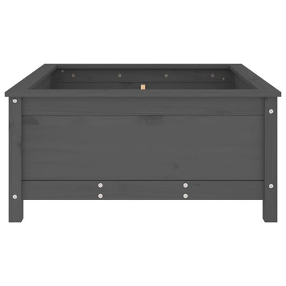 Jardinera Madera Maciza De Pino Gris 82,5x82,5x39 Cm_4