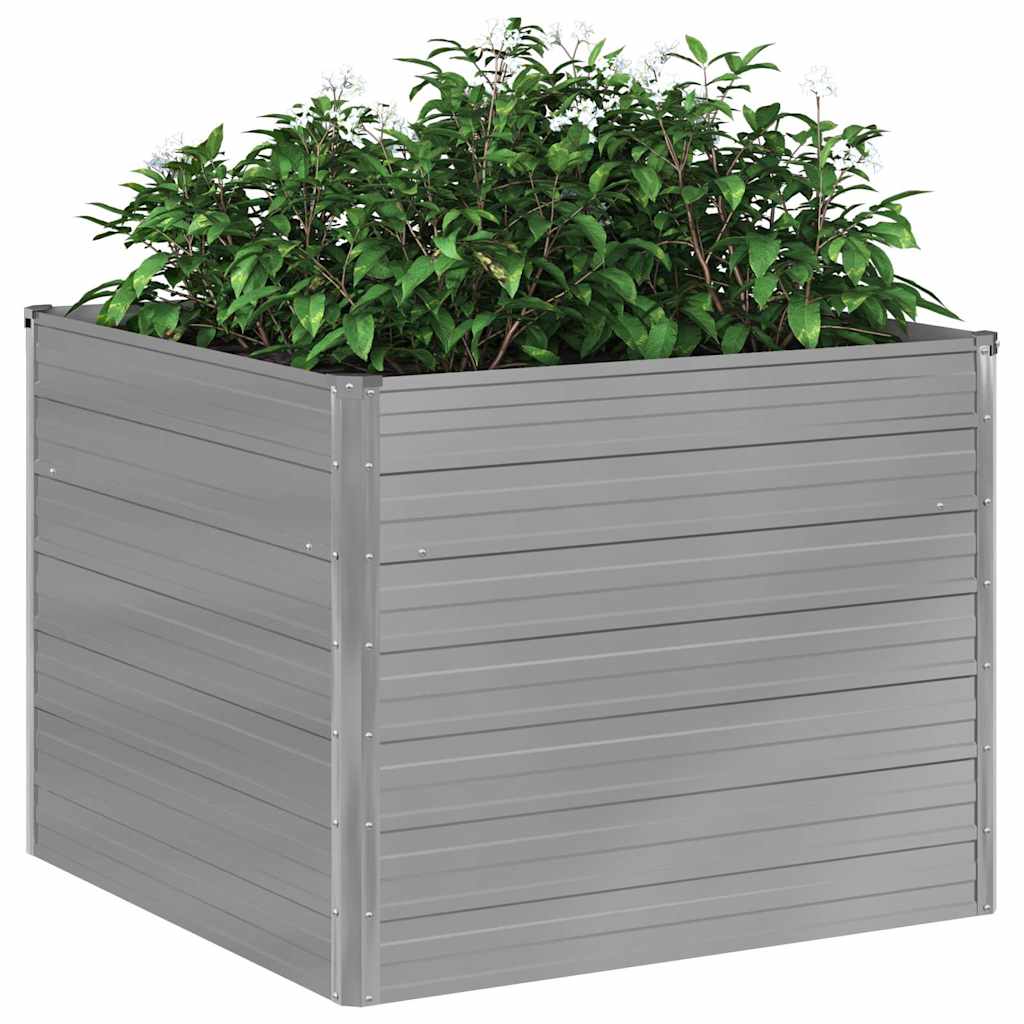Jardinera Elevada 100x100x77 Cm Acero Galvanizado Gris_4