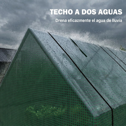 Outsunny Invernadero Jardín 270x90x90 Cm Tubo Acero Con 3 Ventanas Para Plantas_3