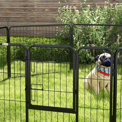 Pawhut Parque Para Perros De 8 Paneles 80x60 Cm Forma Personalizable Negro_3