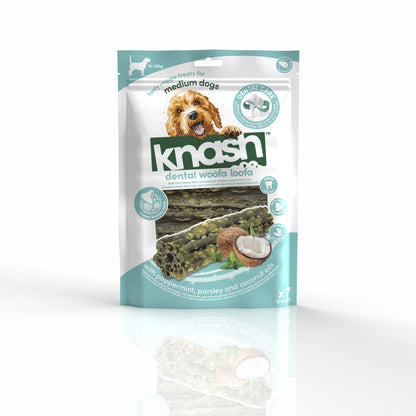Knash Snack Dental Barritas De Menta Y Coco Para Perro M 2 Boslas X 7 Uds_0
