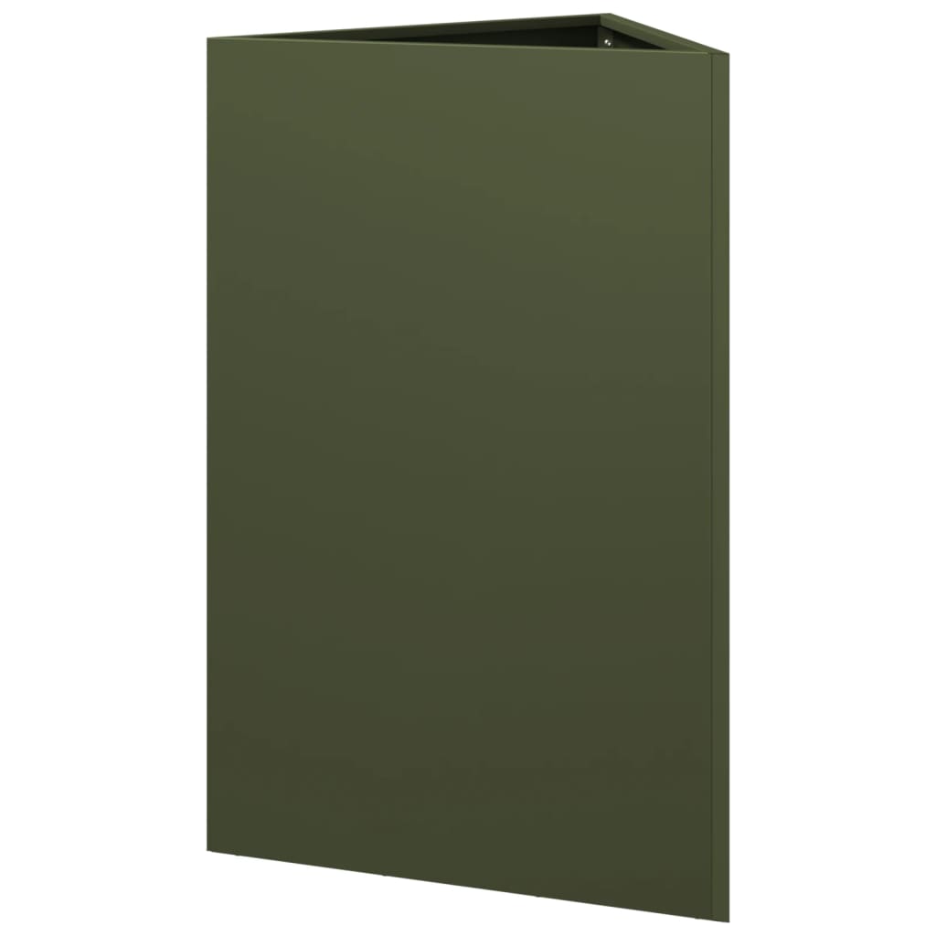 Jardinera Triangular Acero Verde Oliva 50x43x75 Cm_5