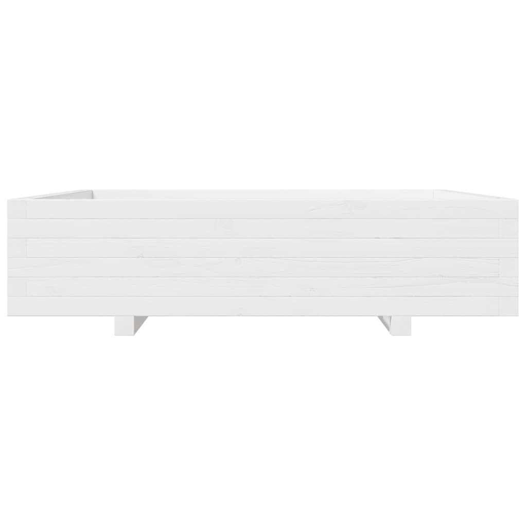 Jardinera Madera Maciza De Pino Blanco 100x100x26,5 Cm_4