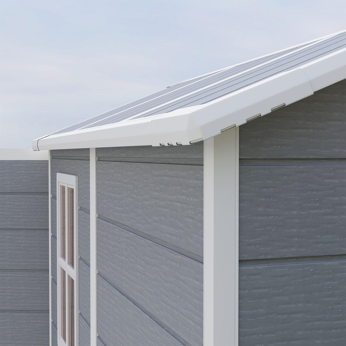 Outsunny Cobertizo De Jardín Exterior 2,1 M² 131x186x198 Cm Con Suelo Gris_3