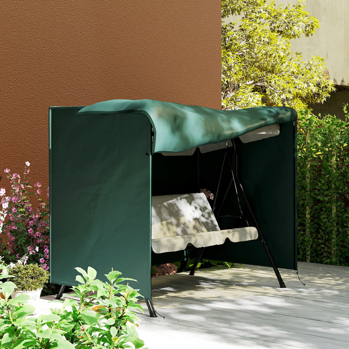 Cubierta Para Columpio Outsunny Verde Oscuro 205x124x164cm_4
