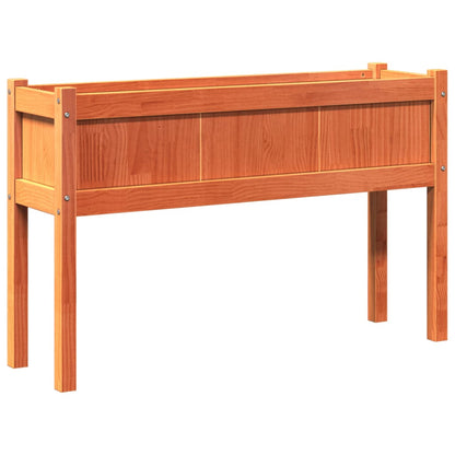Jardineras Con Patas 2 Uds Madera Maciza De Pino Marrón Cera_4
