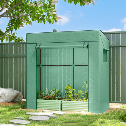 Outsunny Invernadero Pequeño Con Ventanas De Malla 196x77x197 Cm Verde_1
