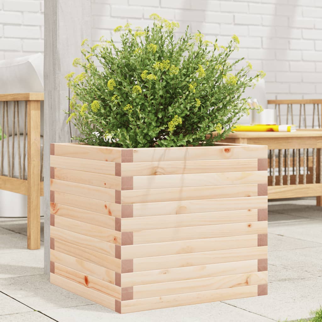 Jardinera De Madera Maciza De Pino 50x50x45,5 Cm_1