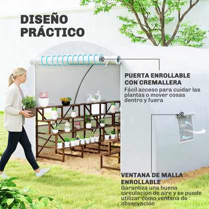 Outsunny Invernadero 6x3x2 M Caseta Para Jardín Terraza Cultivo Plantas Flores_5