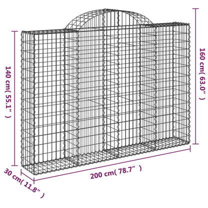 Cestas Gaviones 15 Uds Forma De Arco Hierro 200x30x140/160 Cm_5