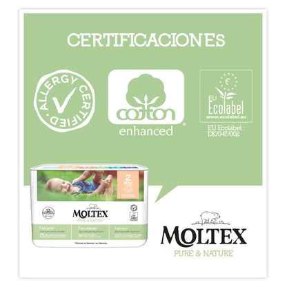 Pañales  T2 (3-6 kg) Moltex Pure &amp; Nature, 36 Uds