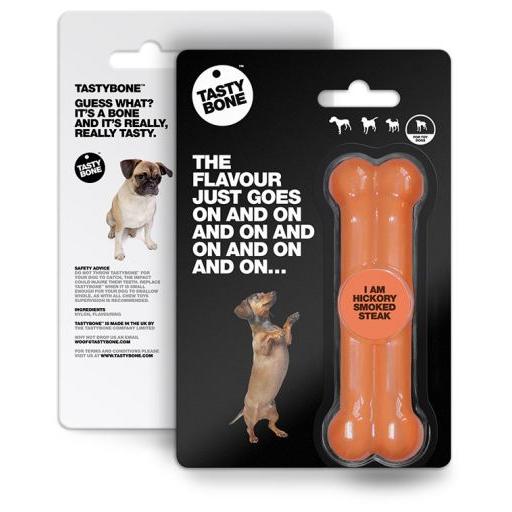 Tasty Bone mordedor para perro sabor Filete Ahumado Nueces Small