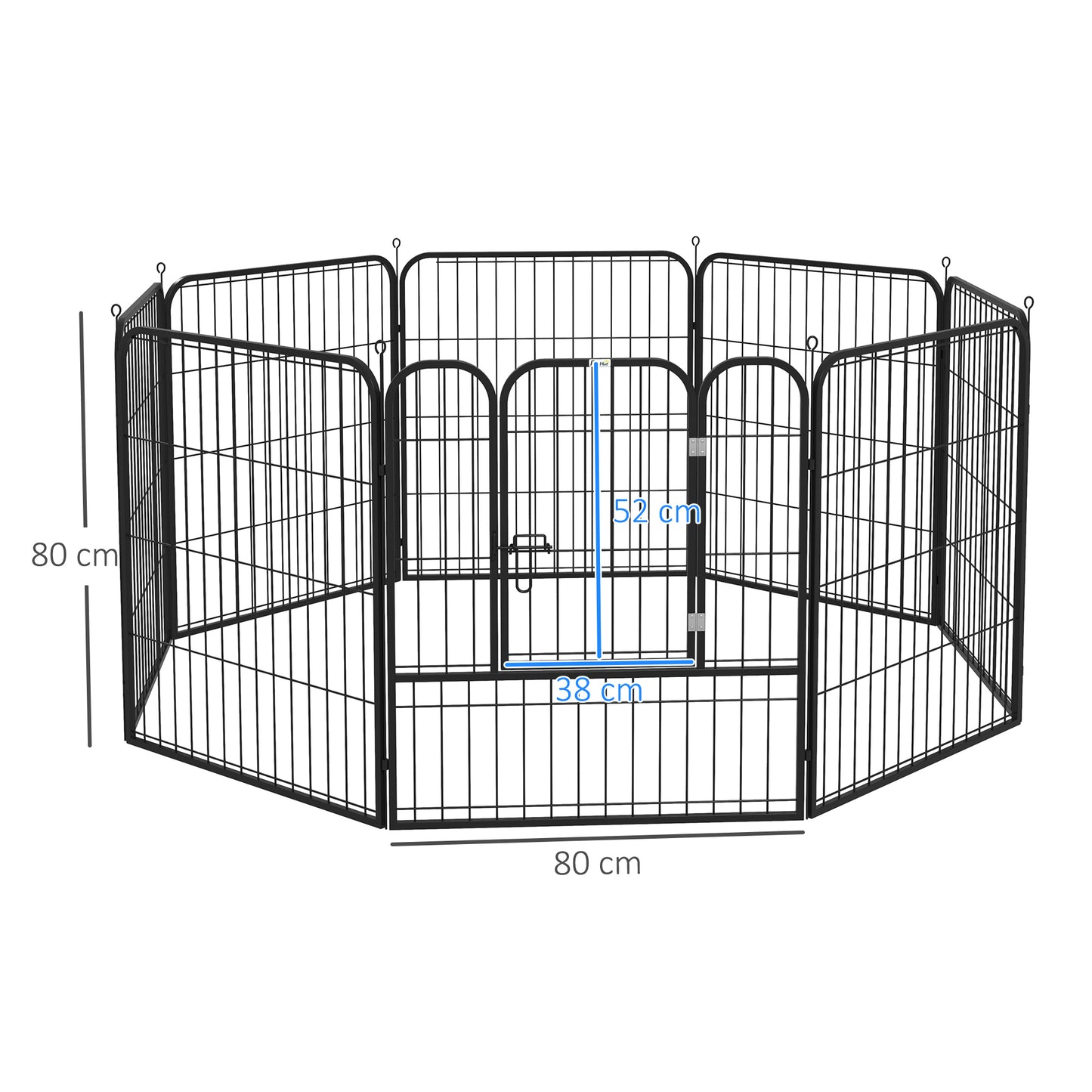 Pawhut Parque Para Mascotas 8 Vallas 80x80 Cm Corral Plegable Puerta Y Doble_2