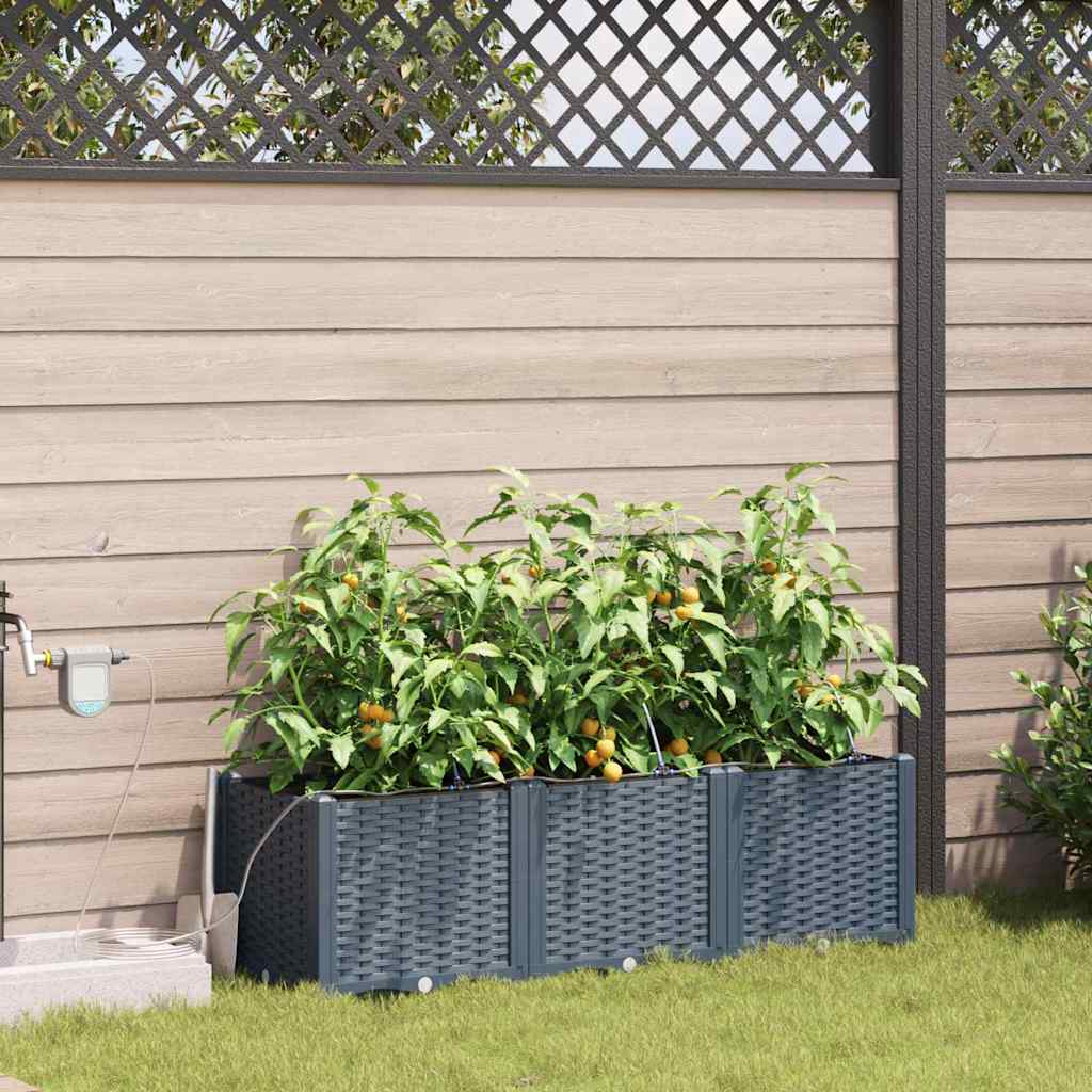 Macetero De Jardín 3 Uds. Gris Claro 120 X 40 X 37,5 Cm Pp_1