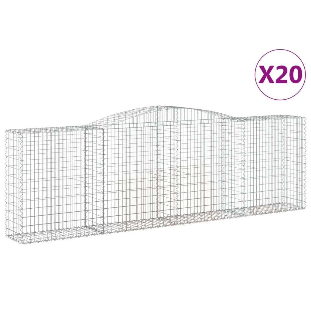Cestas De Gaviones 20 Uds Forma De Arco Hierro 400x50x120/140cm_0