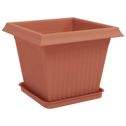 Macetas 6 Pcs Rojo Ladrillo 33 X 33 X 26 Cm Plástico_4